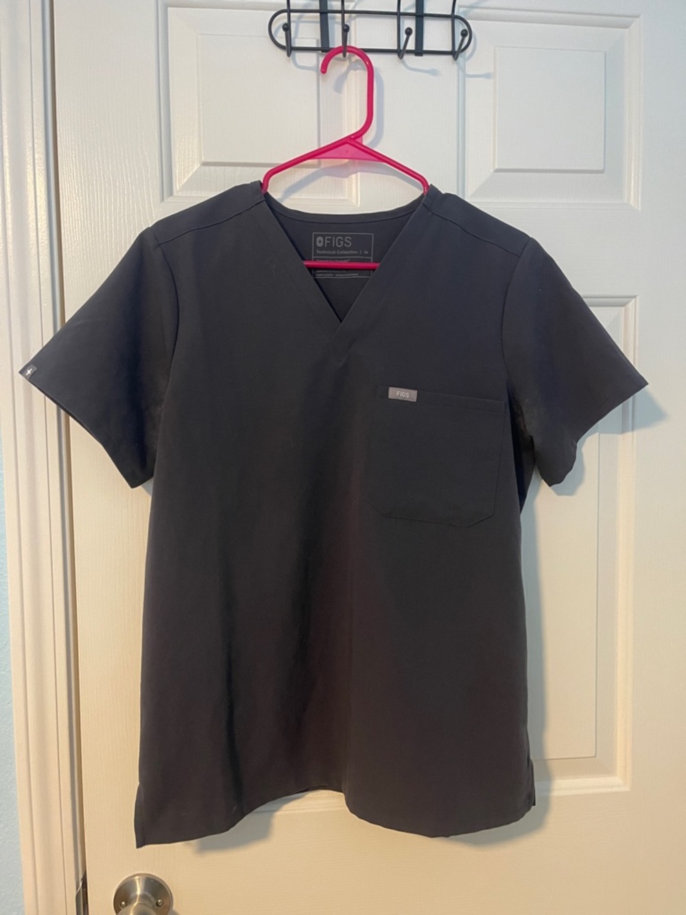 Figs Women’s Black Short-Sleeve V-Neck Scrub Top